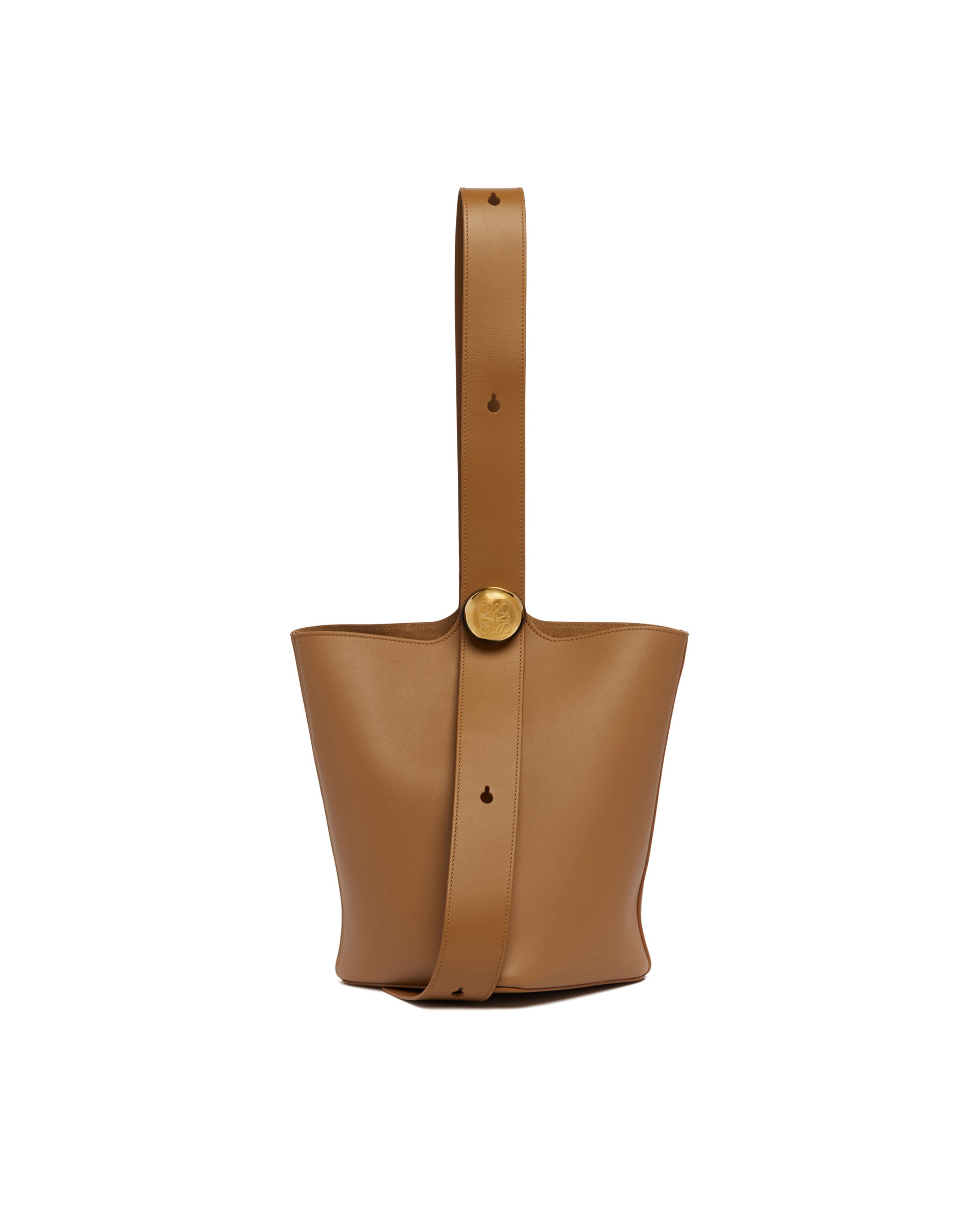 Beige Medium Pebble Bucket Bag - 3