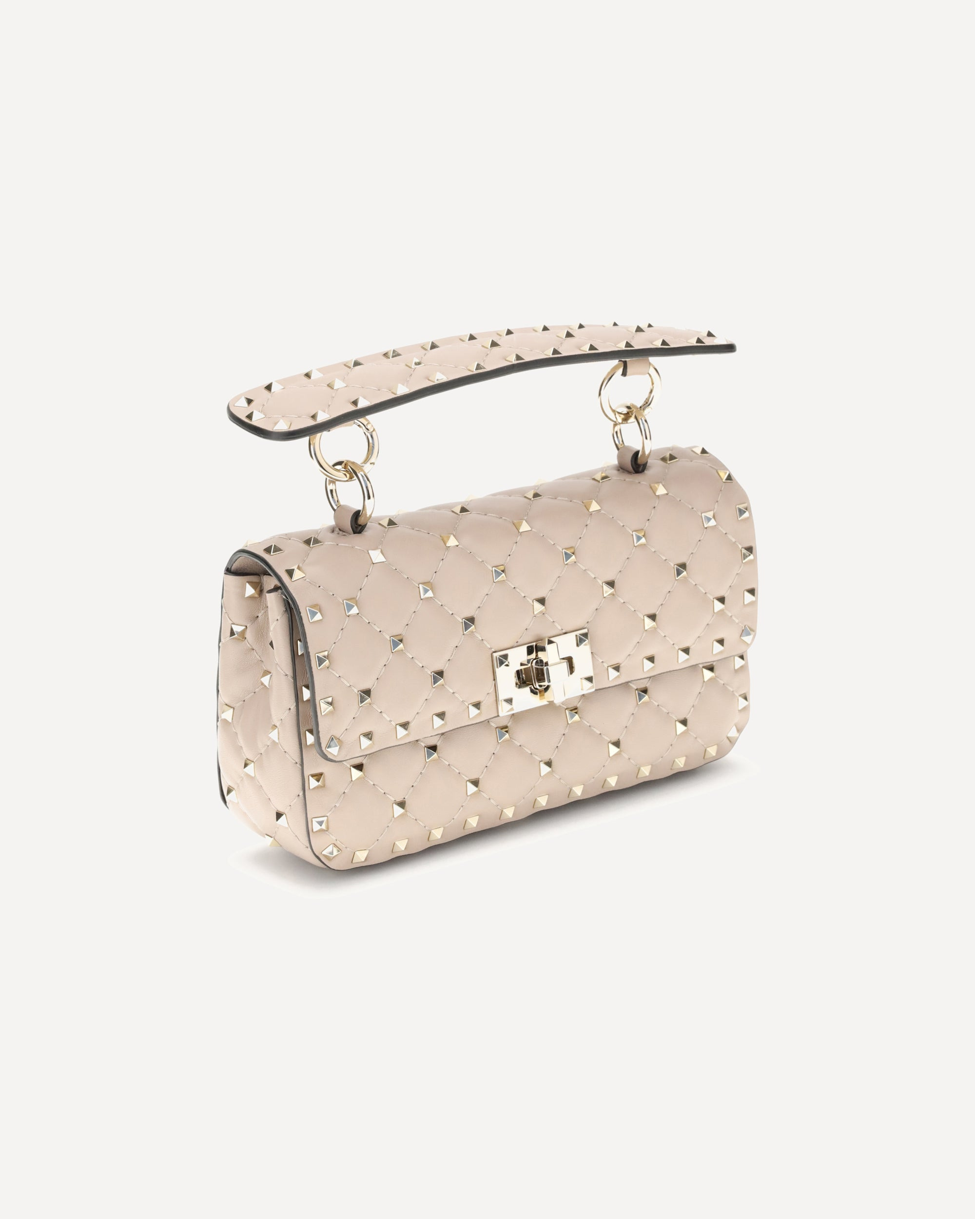 Small Leather Rockstud Spike Handbag - 2