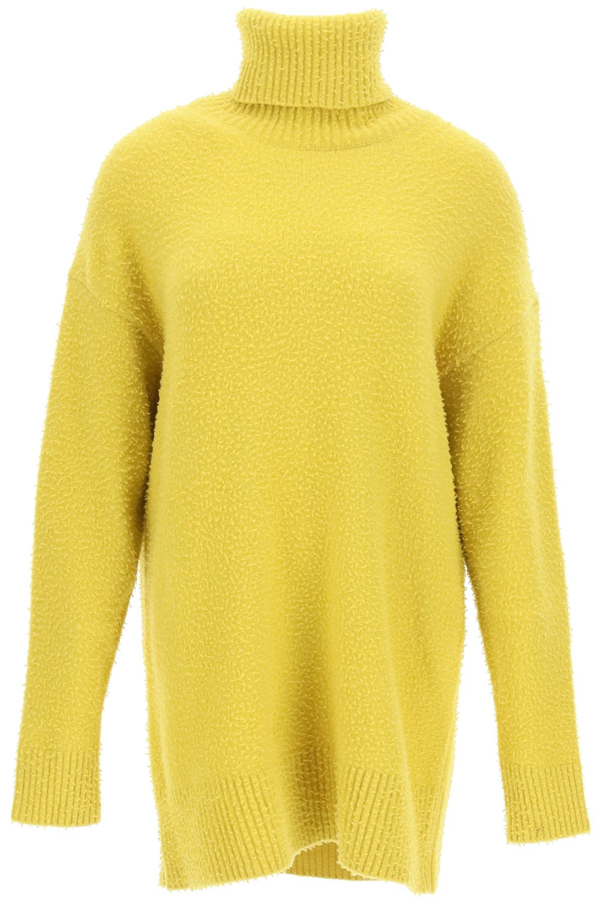 HIGH NECK SWEATER IN WOOL AND ANGORA - 1