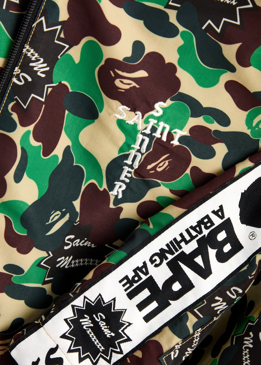 Saint Mxxxxxx X A Bathing Ape Printed Nylon Track Jacket - 5