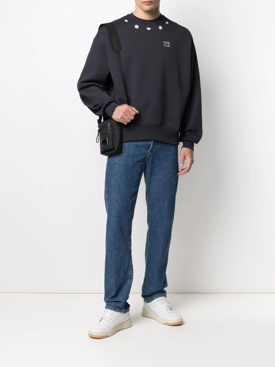 Acne Studios diamond-print cotton sweatshirt outlook