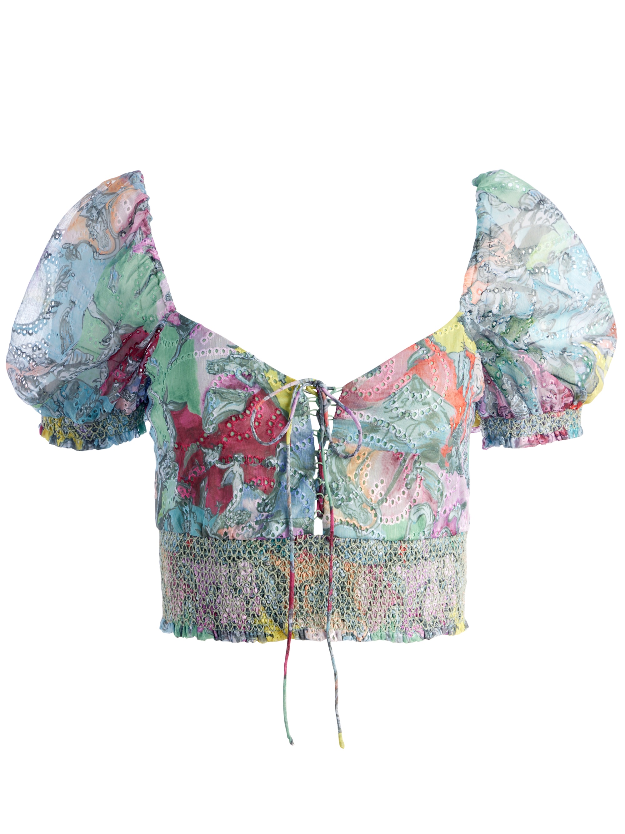 Alice + Olivia A+O X LOLA SCHNABEL CRAWFORD LACE UP SMOCK
