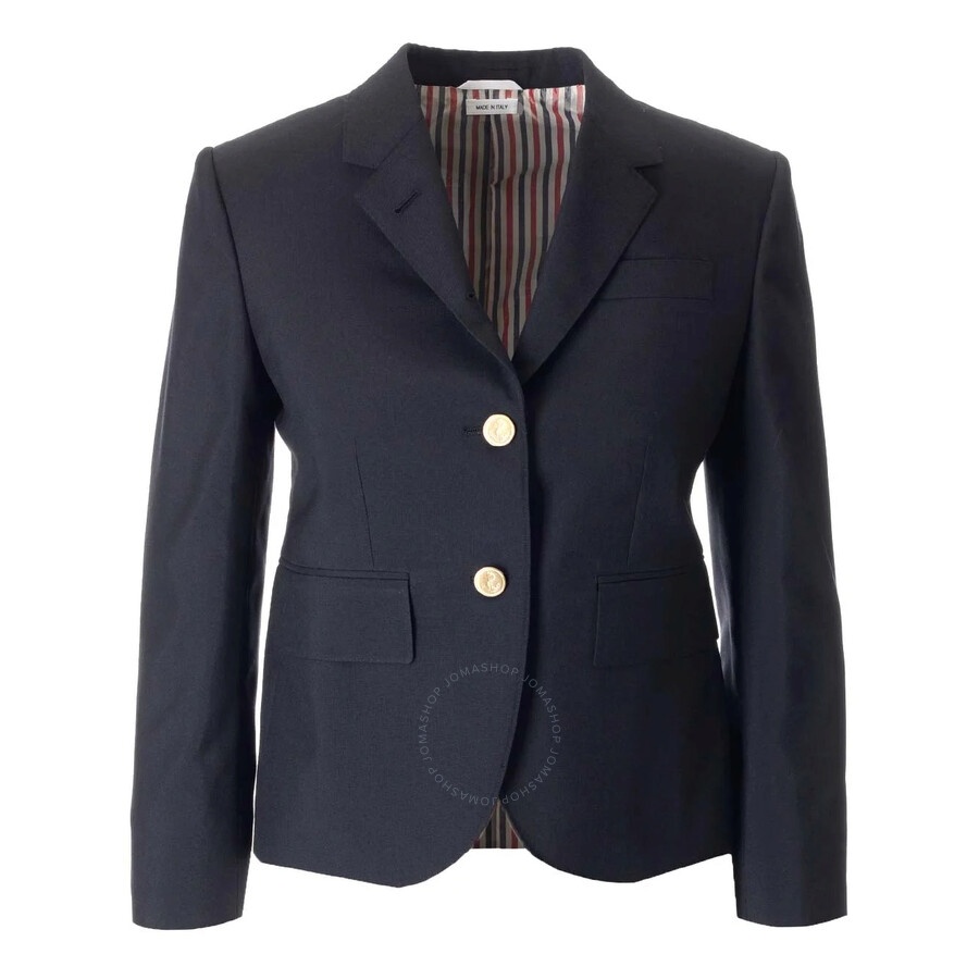 Thom Browne Ladies Navy Plain Weave School Uniform Slim Fit Sport Coat - 1