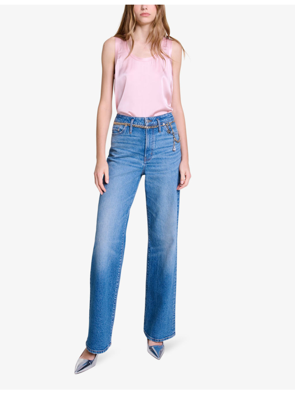 Round-neck relaxed-fit stretch-silk top - 2