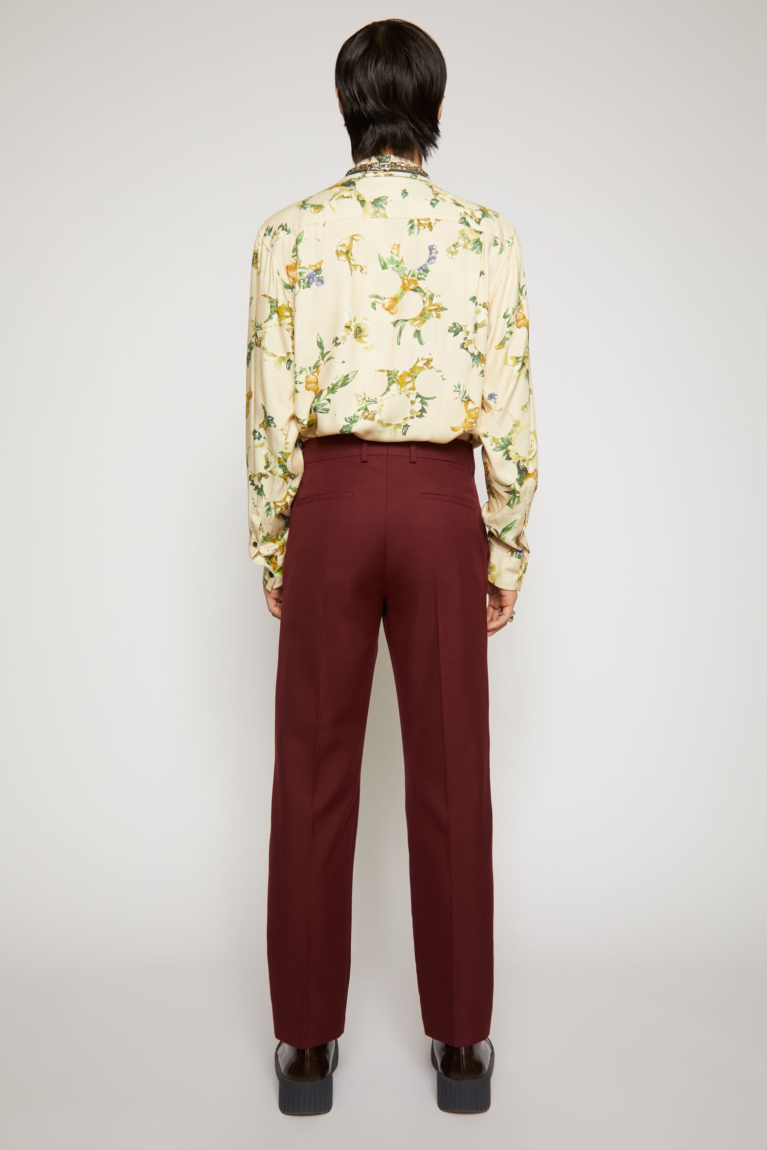 Straight-leg suit trousers burgundy - 3