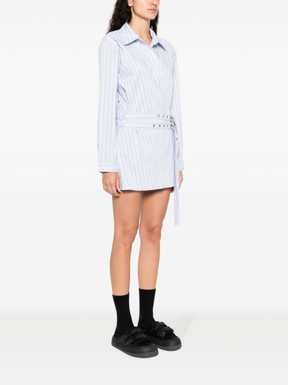 striped cotton-blend shirtdress - 3