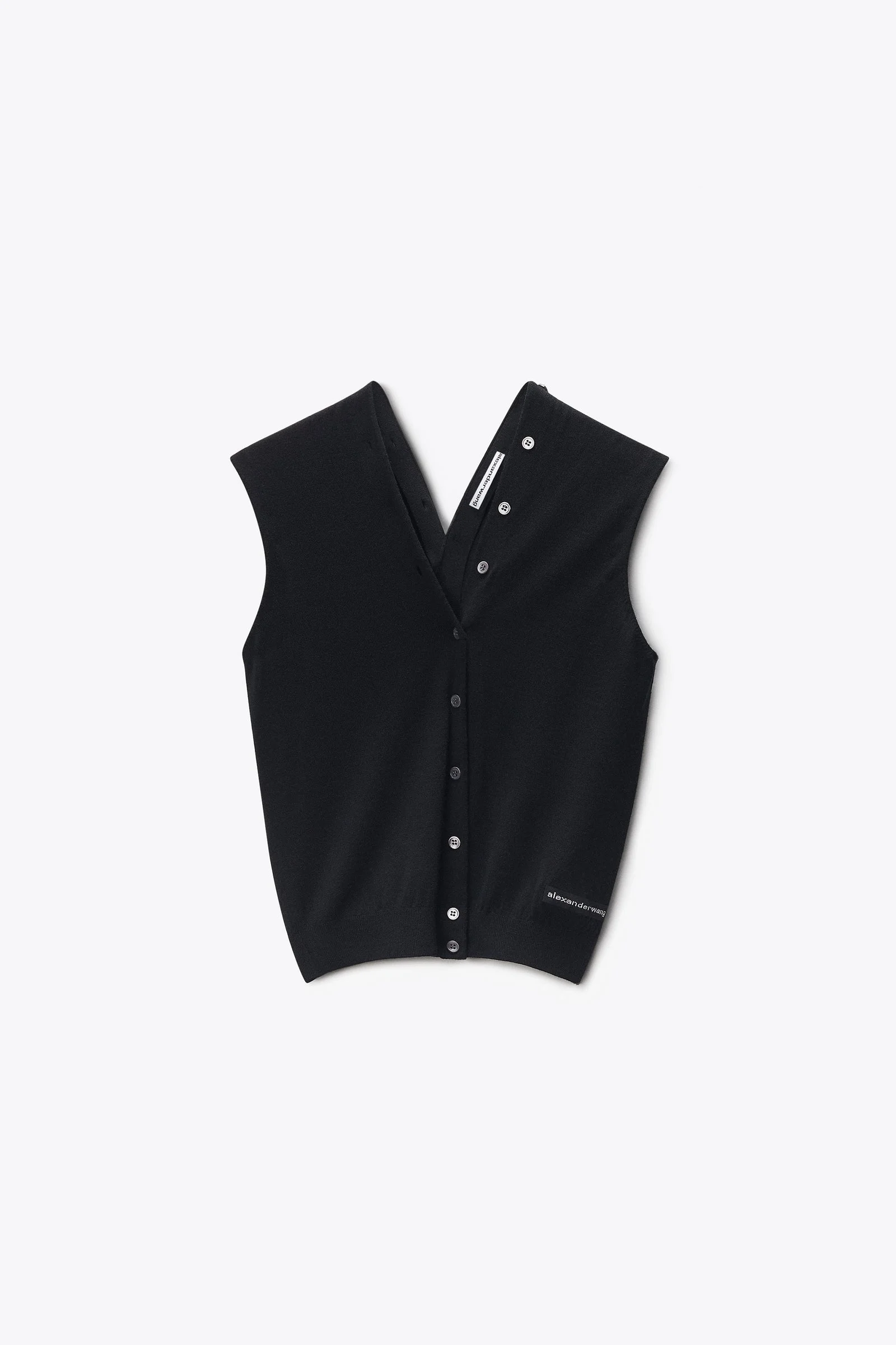 continuous placket tank top cardigan - 1