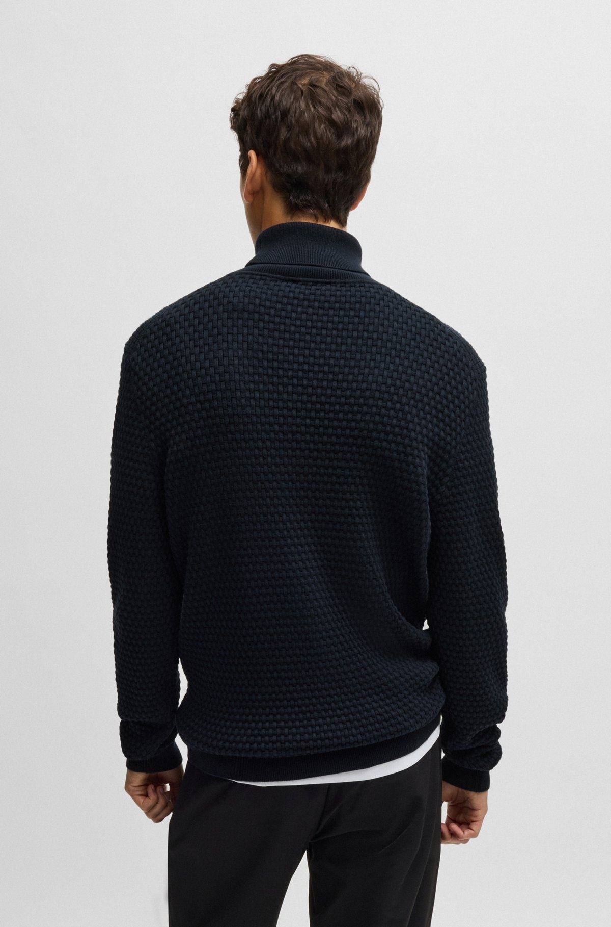 STRUCTURED-KNIT ROLLNECK SWEATER IN COTTON - 5