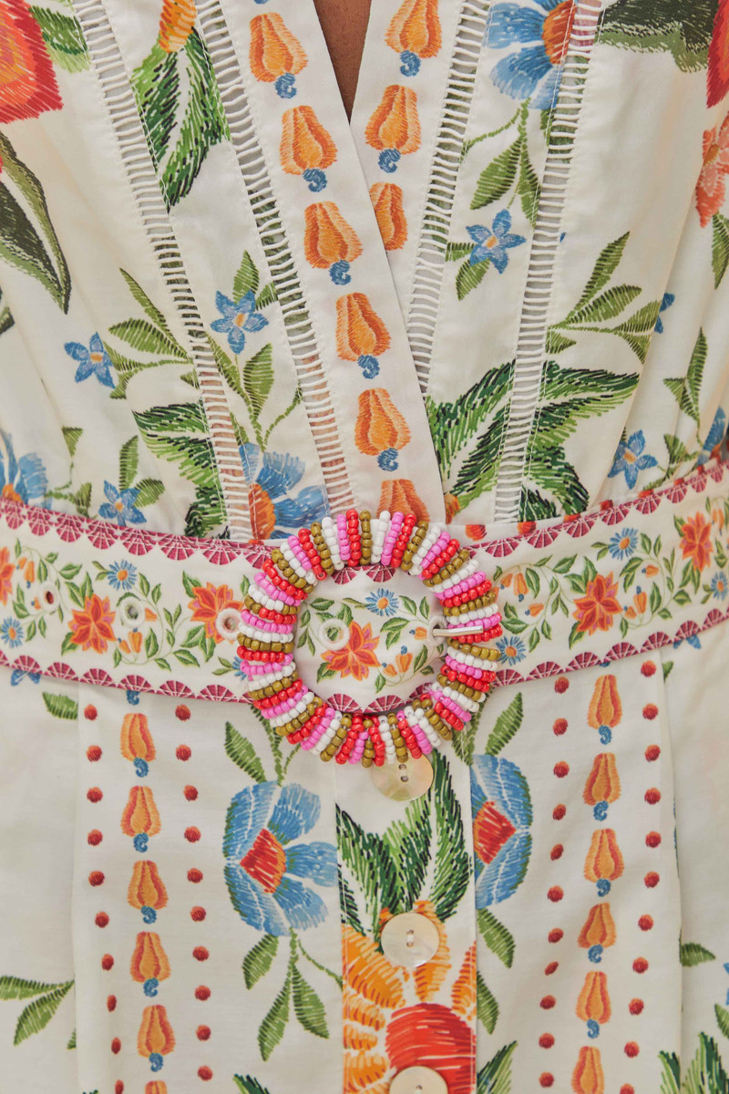 Off-White Bloom Garden Lenzing™ Ecovero™ Euroflax™ Romper 6