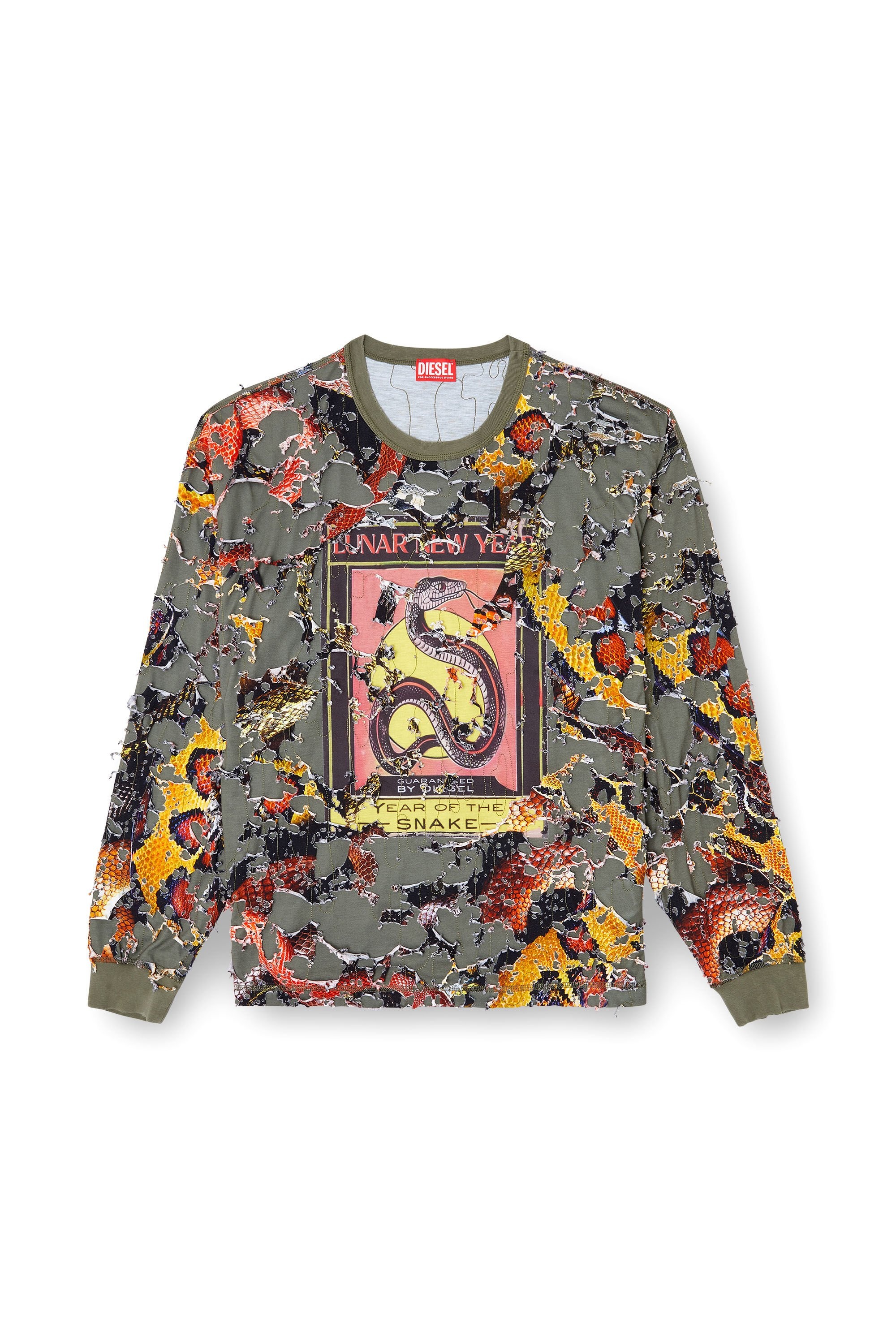 DIESEL cl-t-boxt-ls-devor-snake 巳 蛇 オーバーレイ 脱皮 Diesel CL-T-BOXT-LS-DEVOR-SNAKE | REVERSIBLE