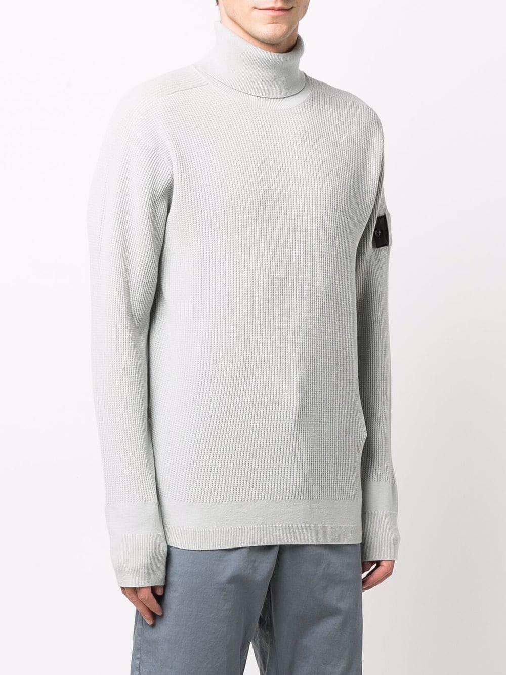 logo-patch roll-neck jumper - 3