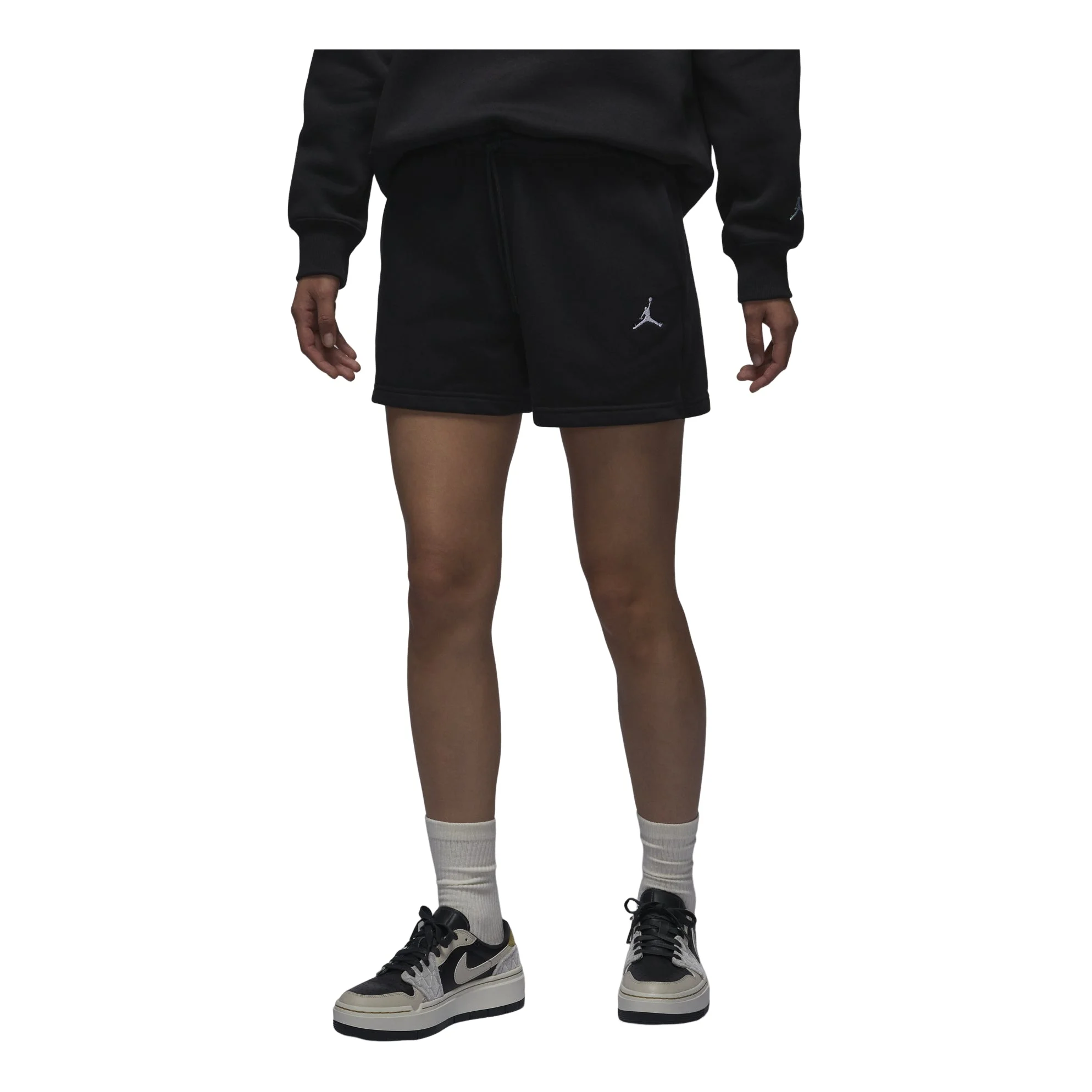 (WMNS) Air Jordan Brooklyn Fleece Shorts Asia Sizing 'Black' HJ1366-010 - 1