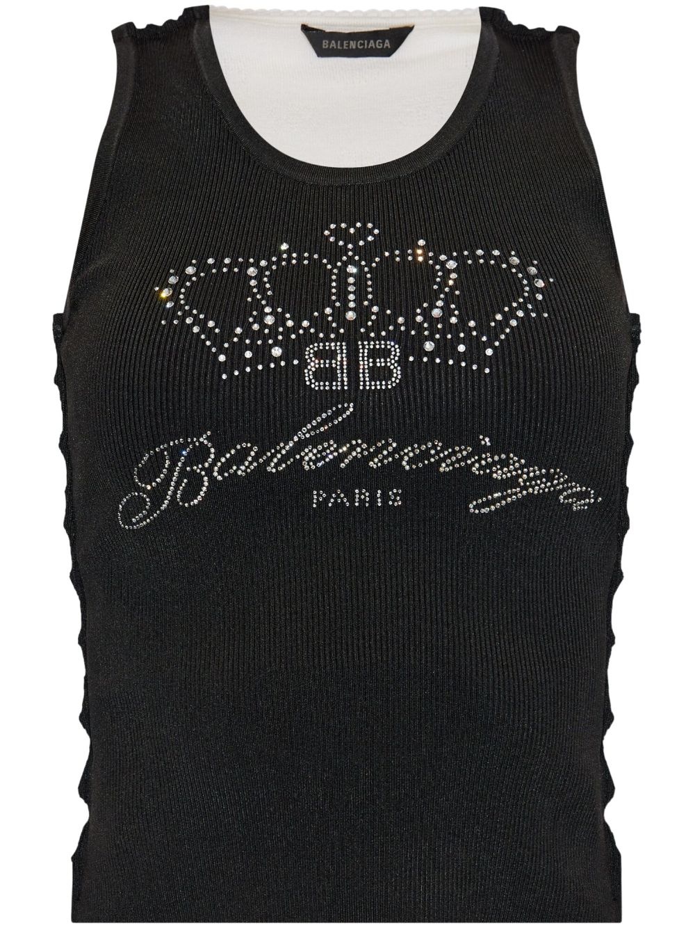 rhinestone embellished top - 1