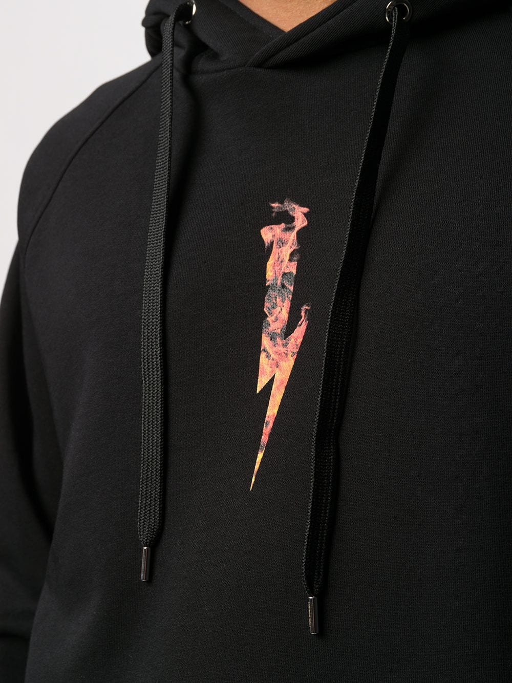 flames logo print hoodie - 5