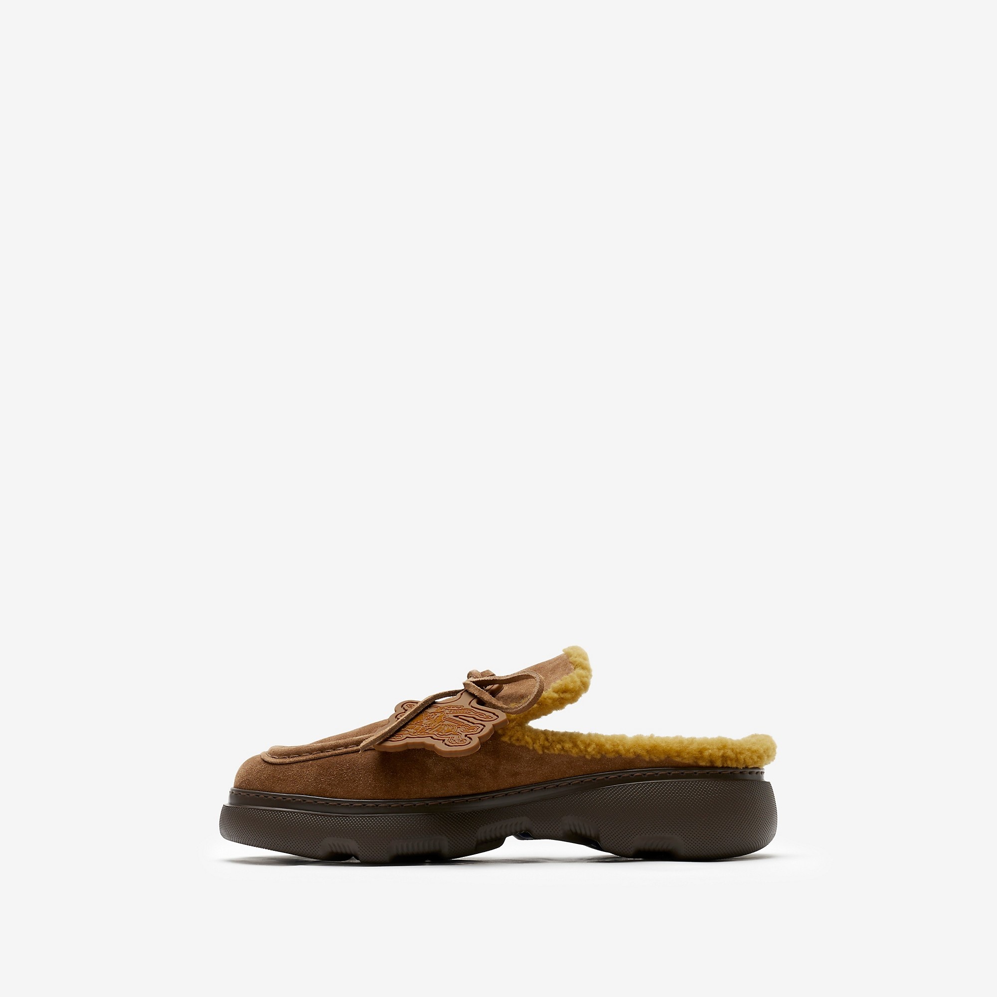 Suede and Shearling Stony Mules - 7