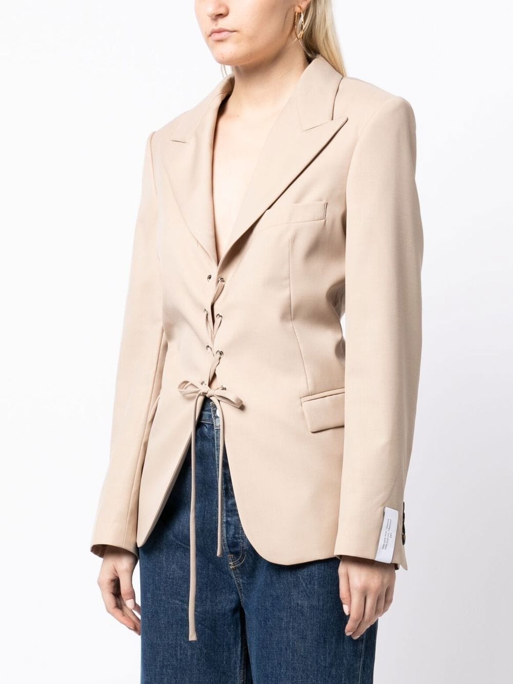 laced open back tailored blazer - 3