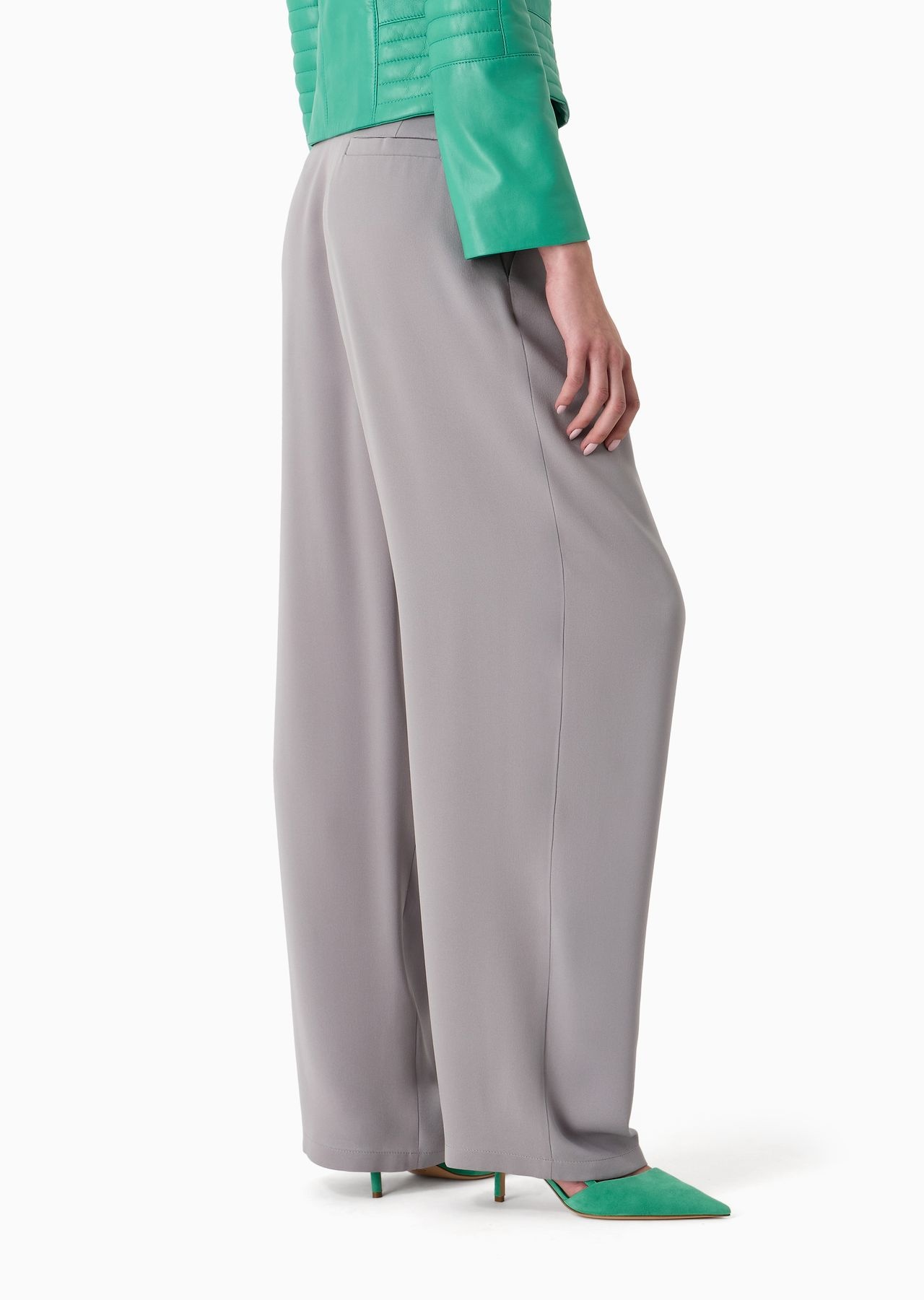 ASV triple silk-georgette double-pleat trousers - 3