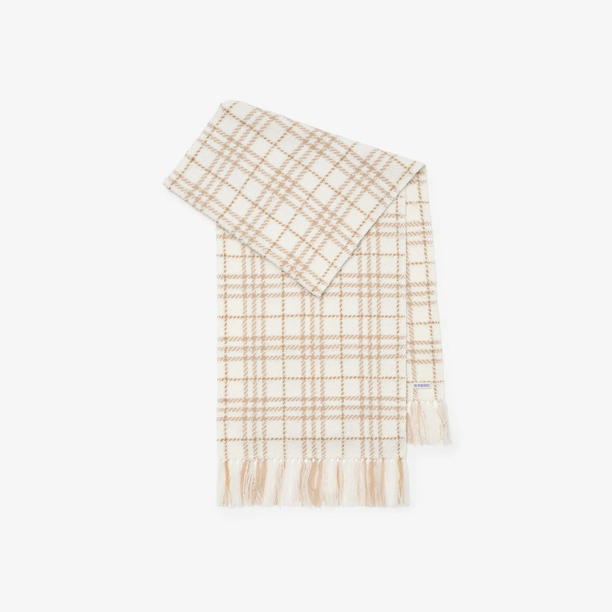 Embellished Check Bouclé Scarf - 1
