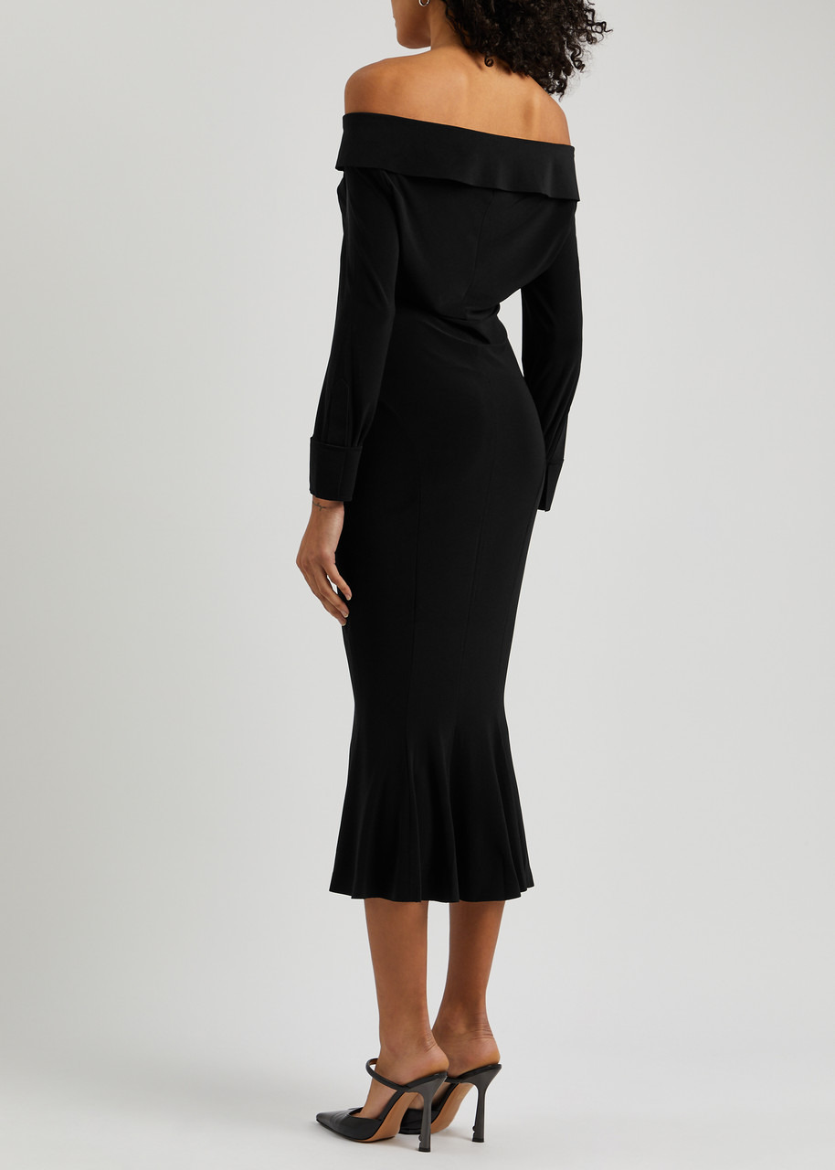 Off-the-shoulder jersey midi dress - 3