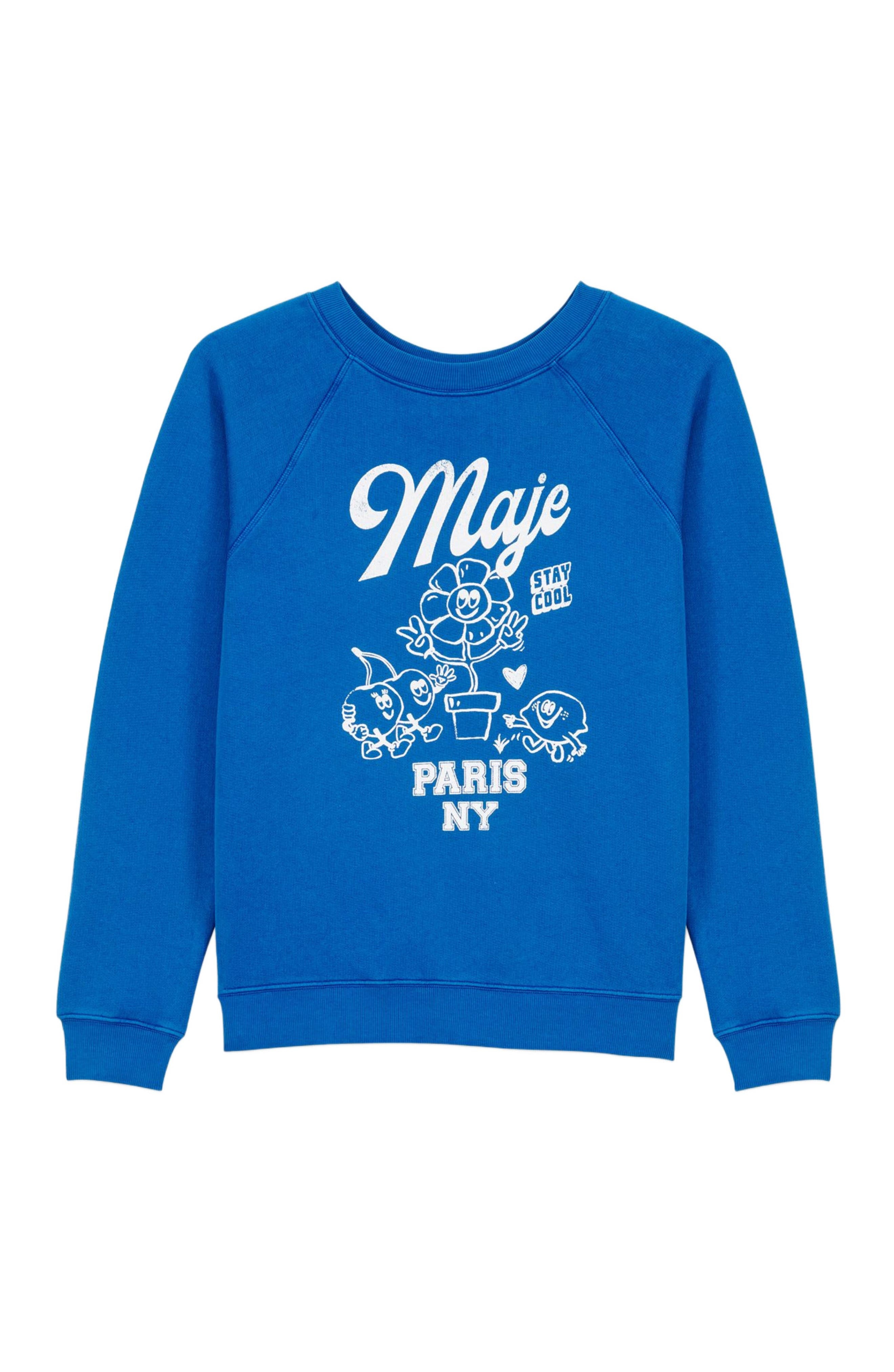 maje Paris sweatshirt in Blue at Nordstrom - 6