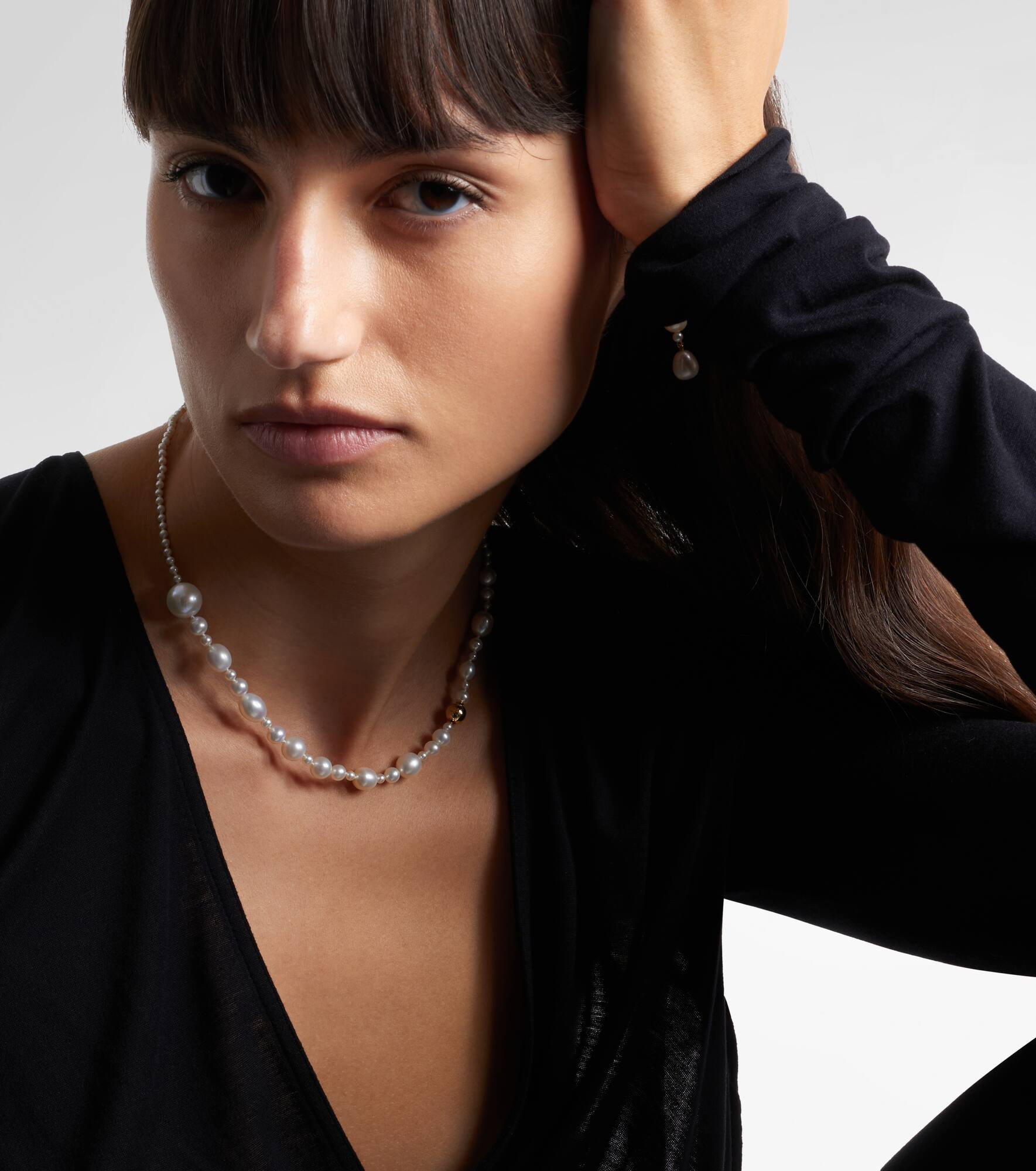 Amis Peggy 14kt gold necklace with freshwater pearls - 3