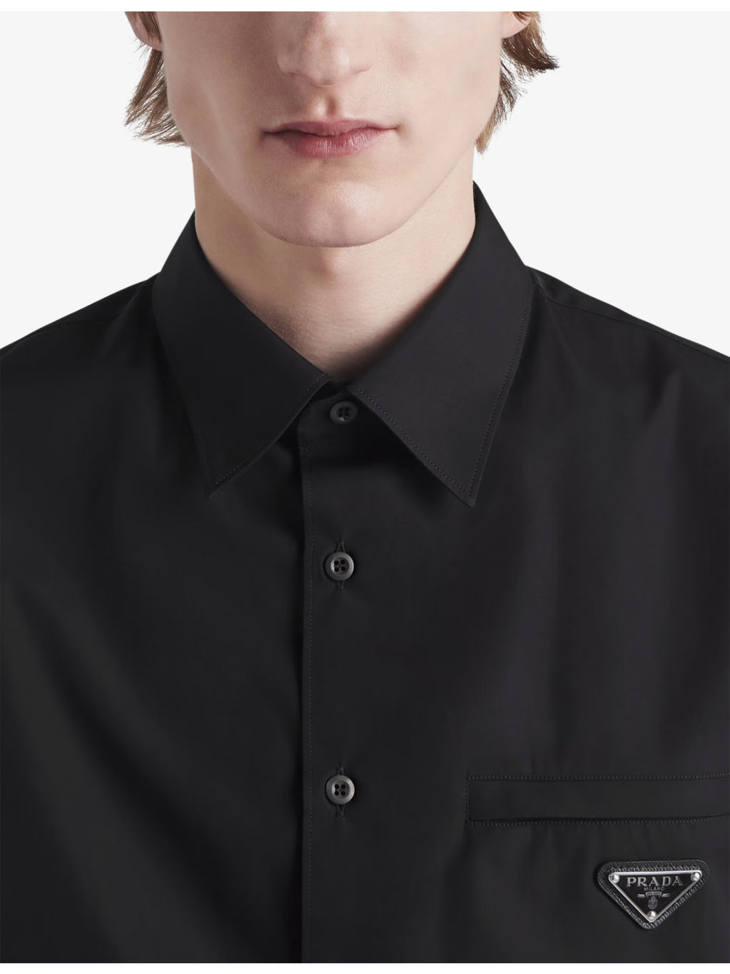 Classic-collar oversized-fit cotton shirt - 5
