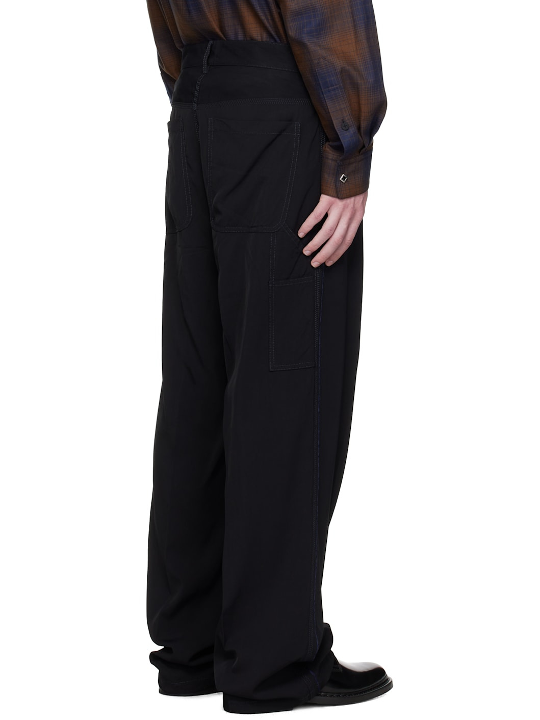 Black Viscose Twill Trousers - 3