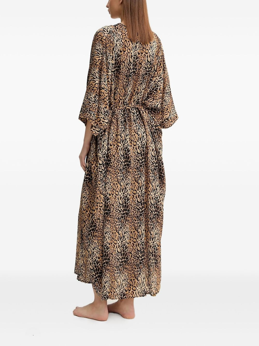 Bonnie leopard print V-neck kaftan - 2