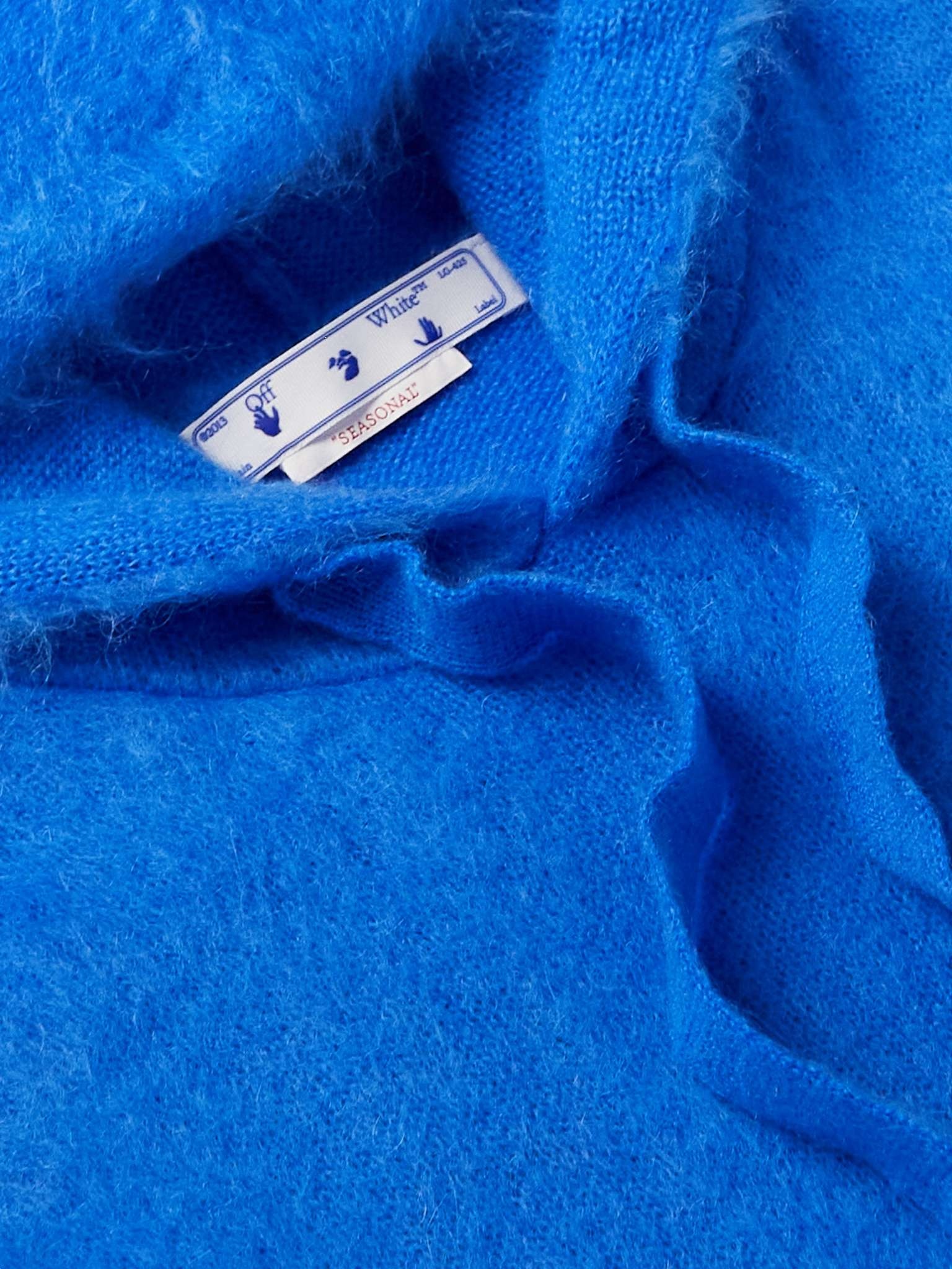 Logo-Embroidered Brushed Mohair-Blend Hoodie - 5