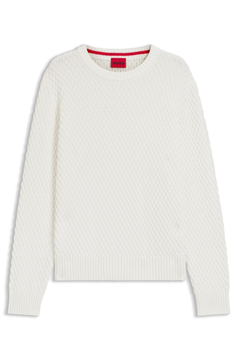 COTTON SWEATER WITH 3D KNIT STRUCTURE 1