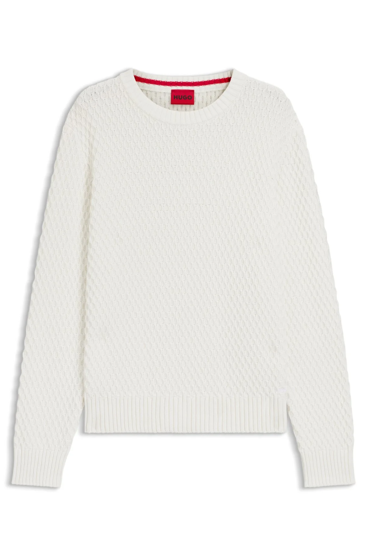 COTTON SWEATER WITH 3D KNIT STRUCTURE - 1