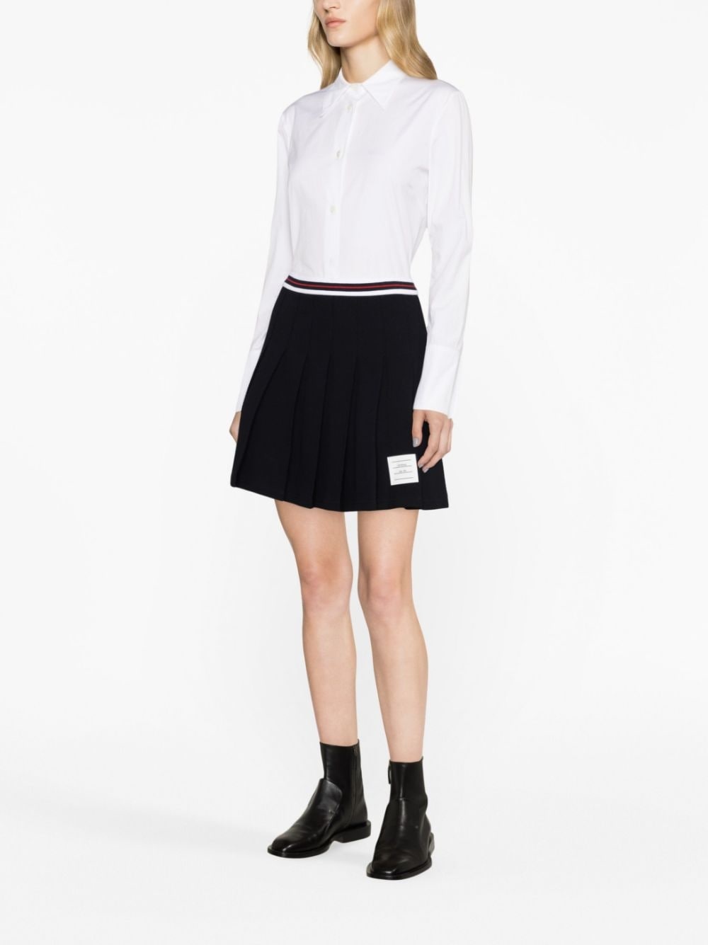 pleated cotton miniskirt - 4