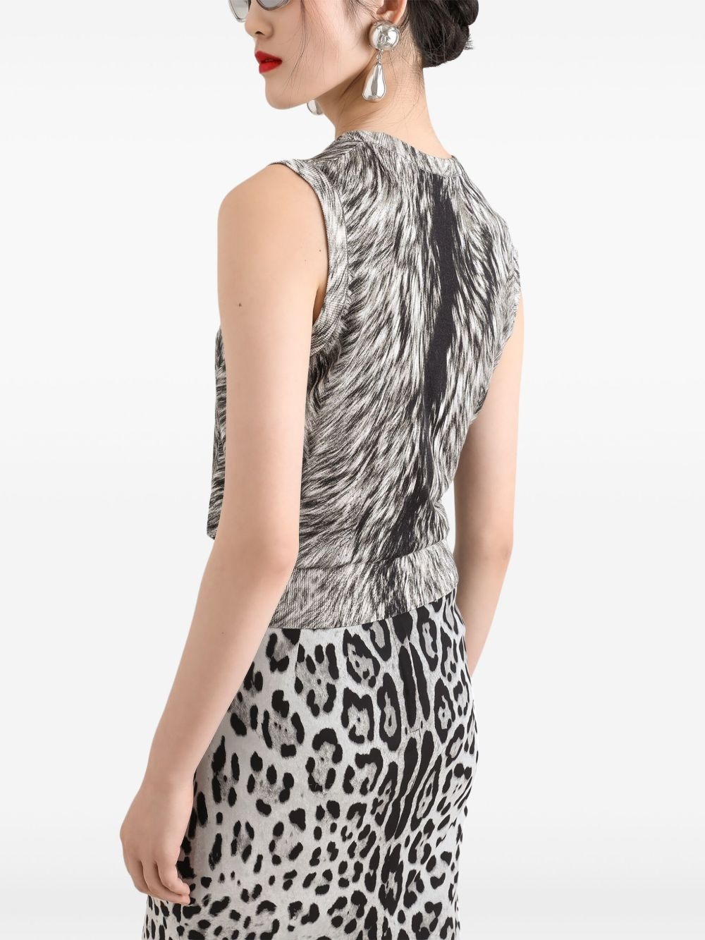fur-print tank top - 4