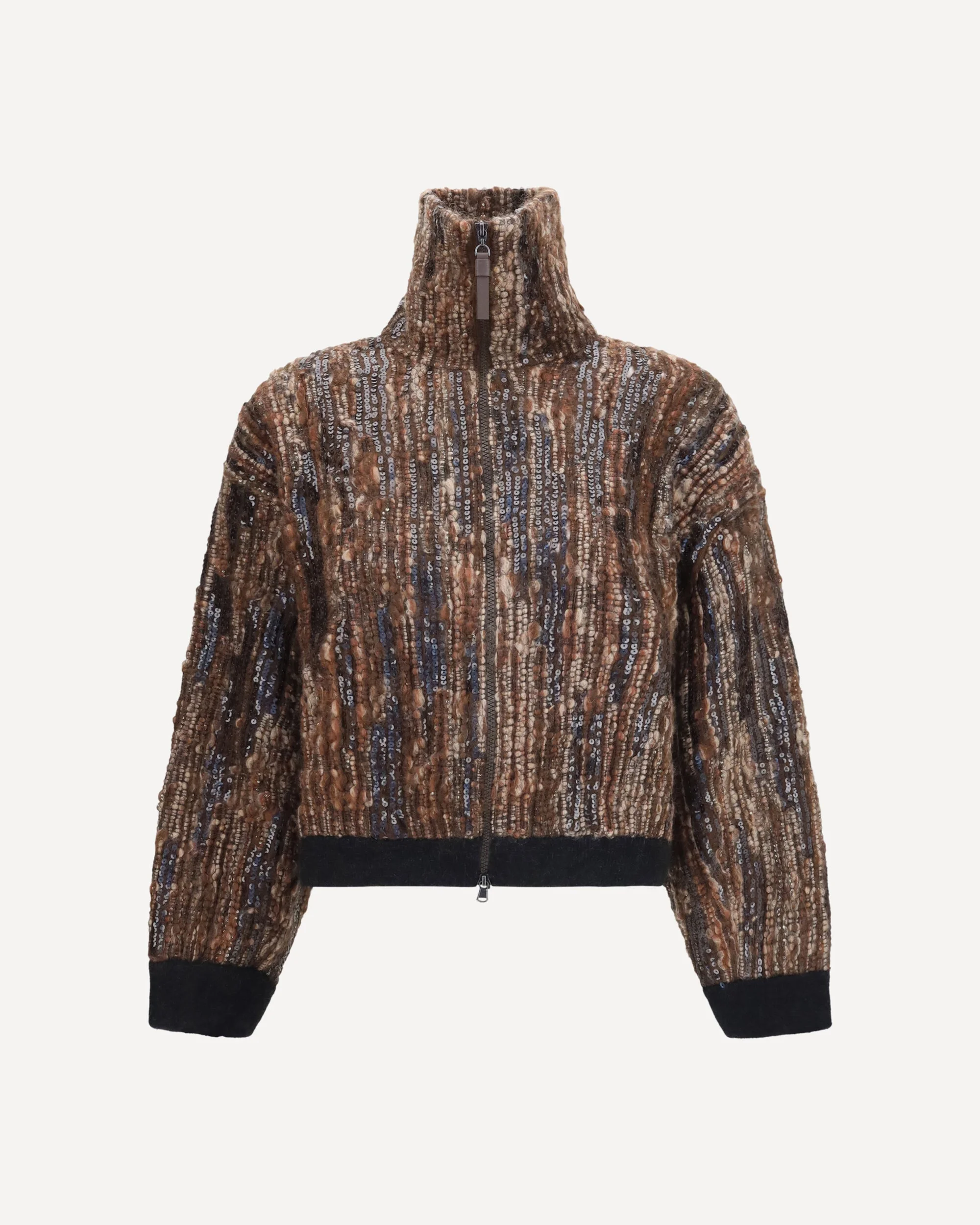 Perforated zip Cardigan - 1