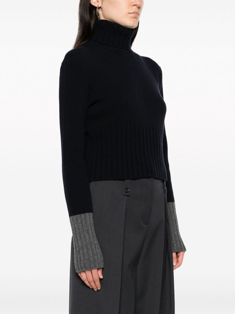 colour-block virgin wool roll-neck jumper 4