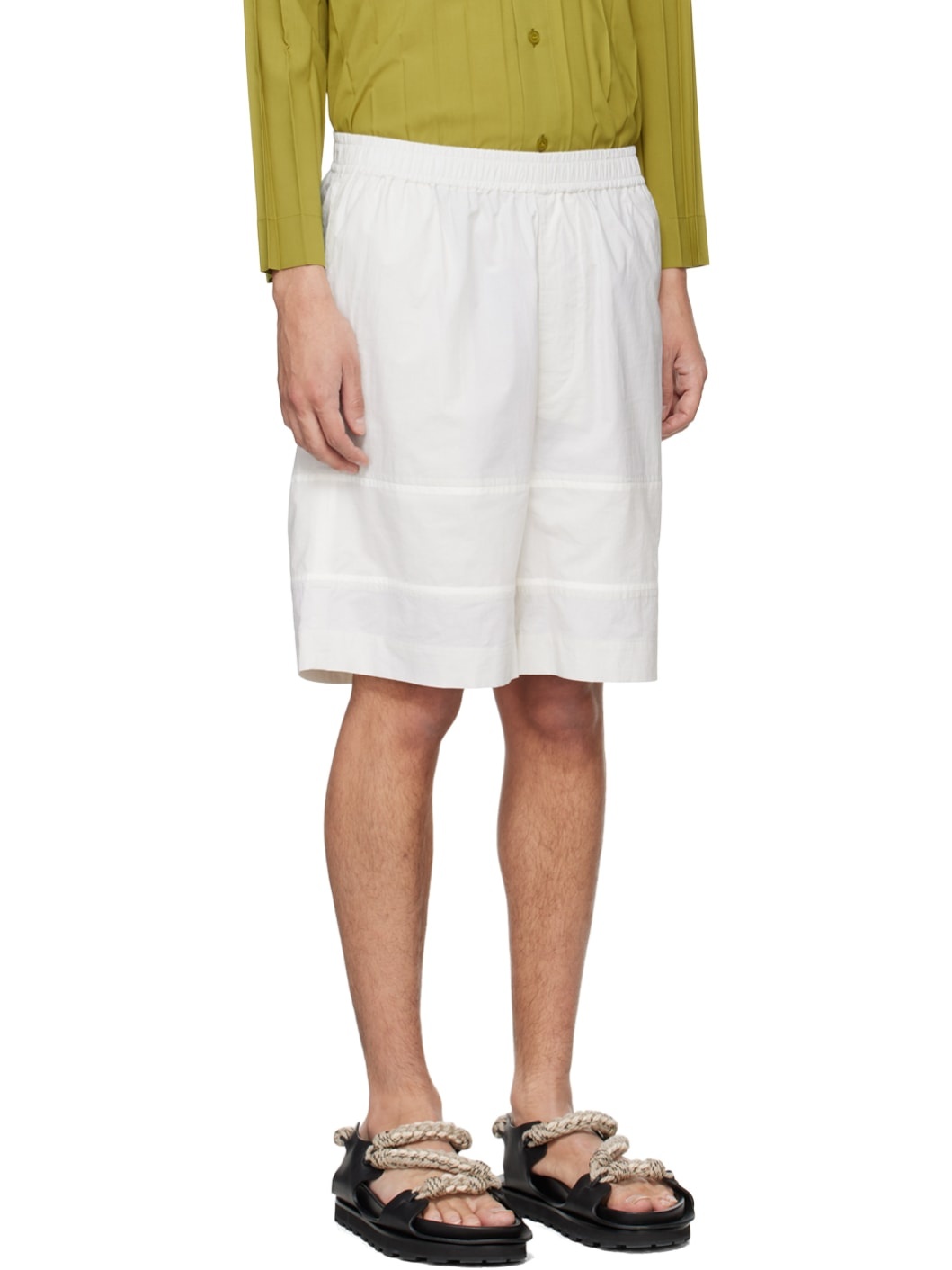 Beige Barrel Shorts - 2