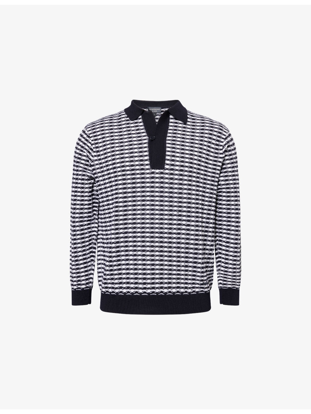 Textured-Pattern Knitted Wool Jumper - 1