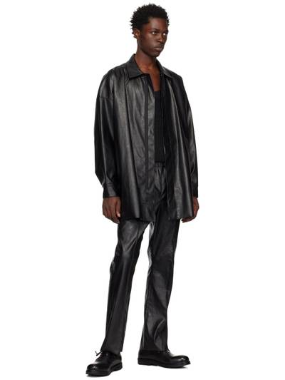 N.Hoolywood Black Half Coat Faux-Leather Jacket outlook