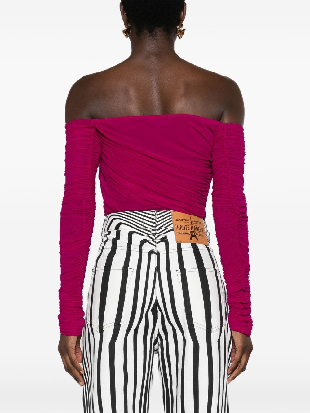 off-shoulder ruched bodysuit - 4