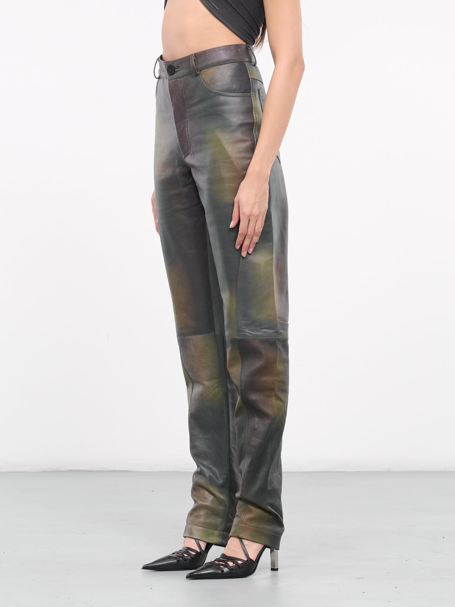 Printed Leather Pants - 2