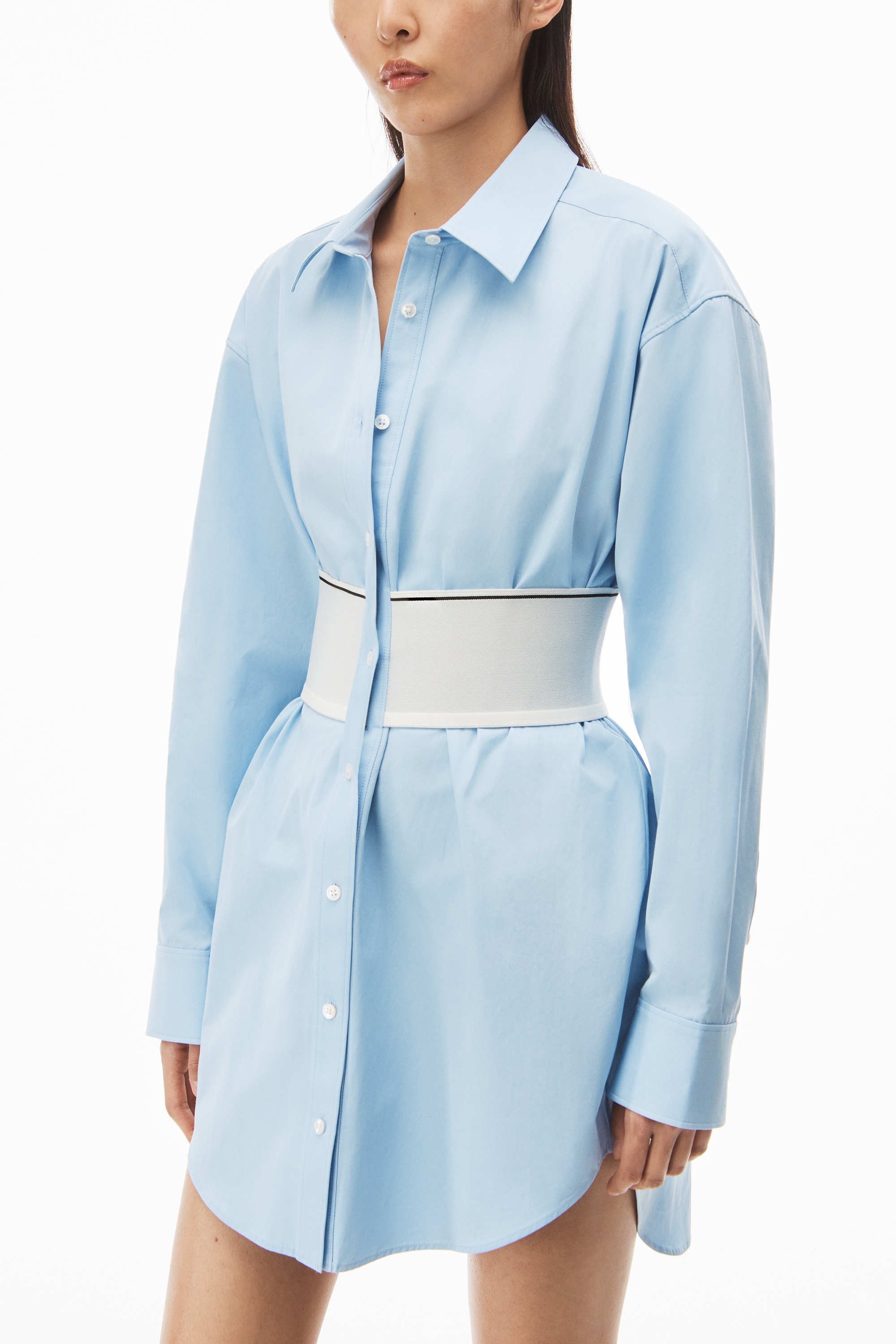 LOGO SHIRT DRESS IN FINE COTTON SHIRTING - 3