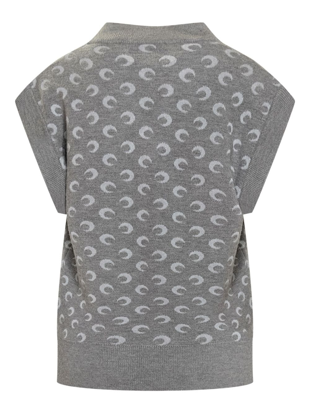 crescent-print V-neck vest - 2