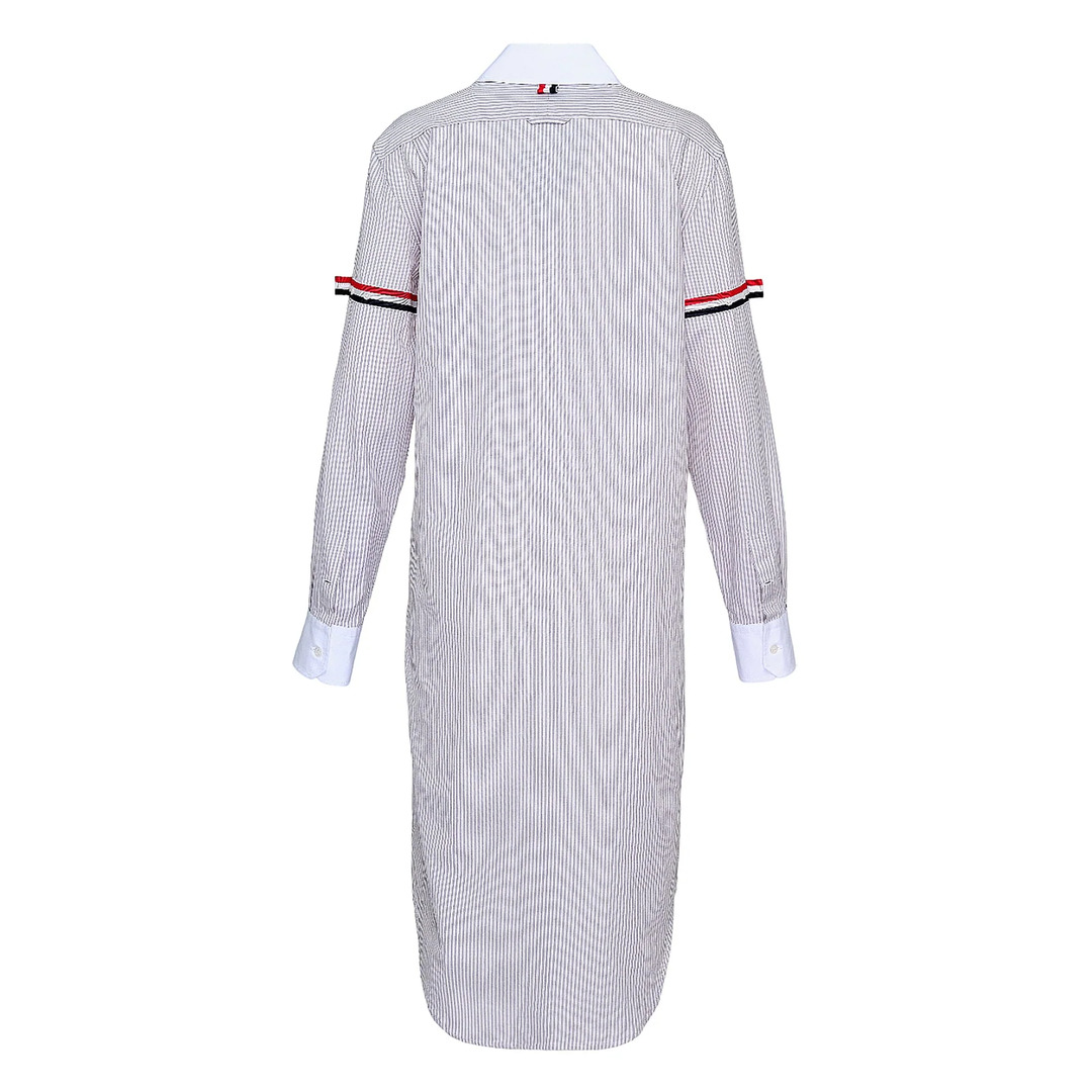 Knee Length Easy Fit Point Collar Dress - 2
