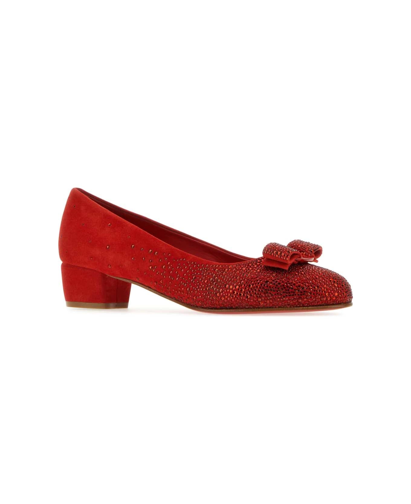 Red Suede Vara Pumps - 2