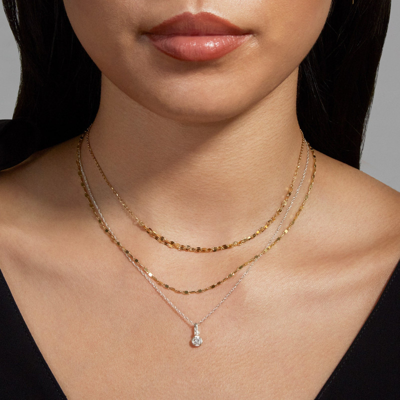 Silver LAB-Created Round Diamond Bonbon Charm 4