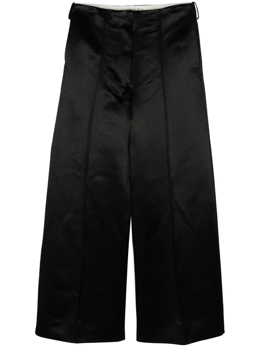 satin raised-seam straight trousers - 1