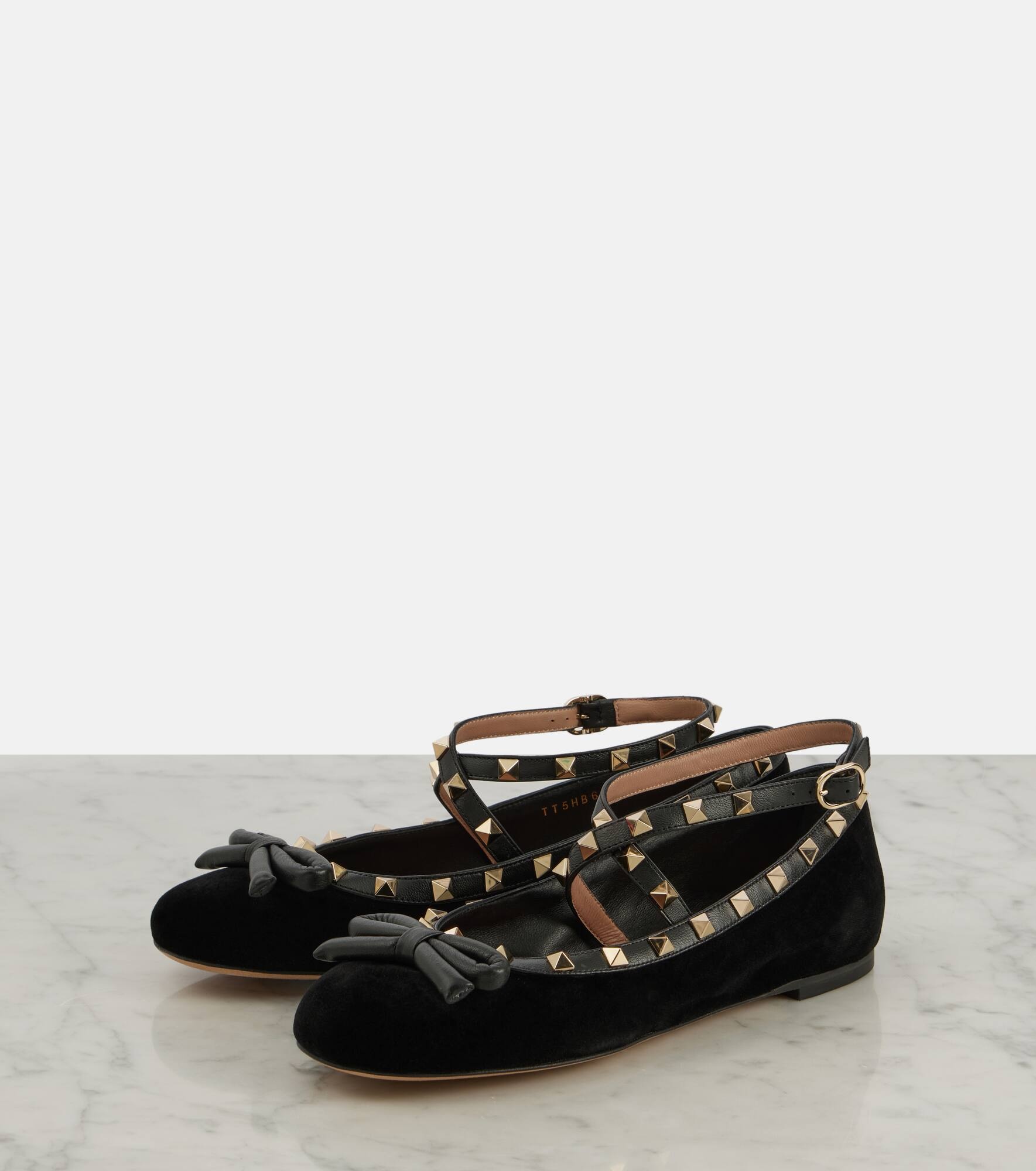 Rockstud velvet ballet flats - 5