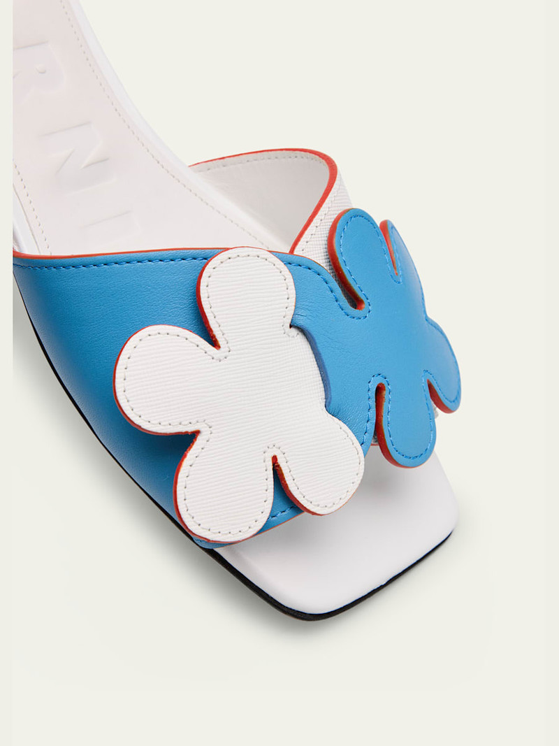 Flower Leather Slide Sandals 5