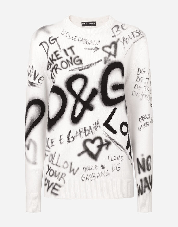 Wool sweater with DG graffiti intarsia - 3