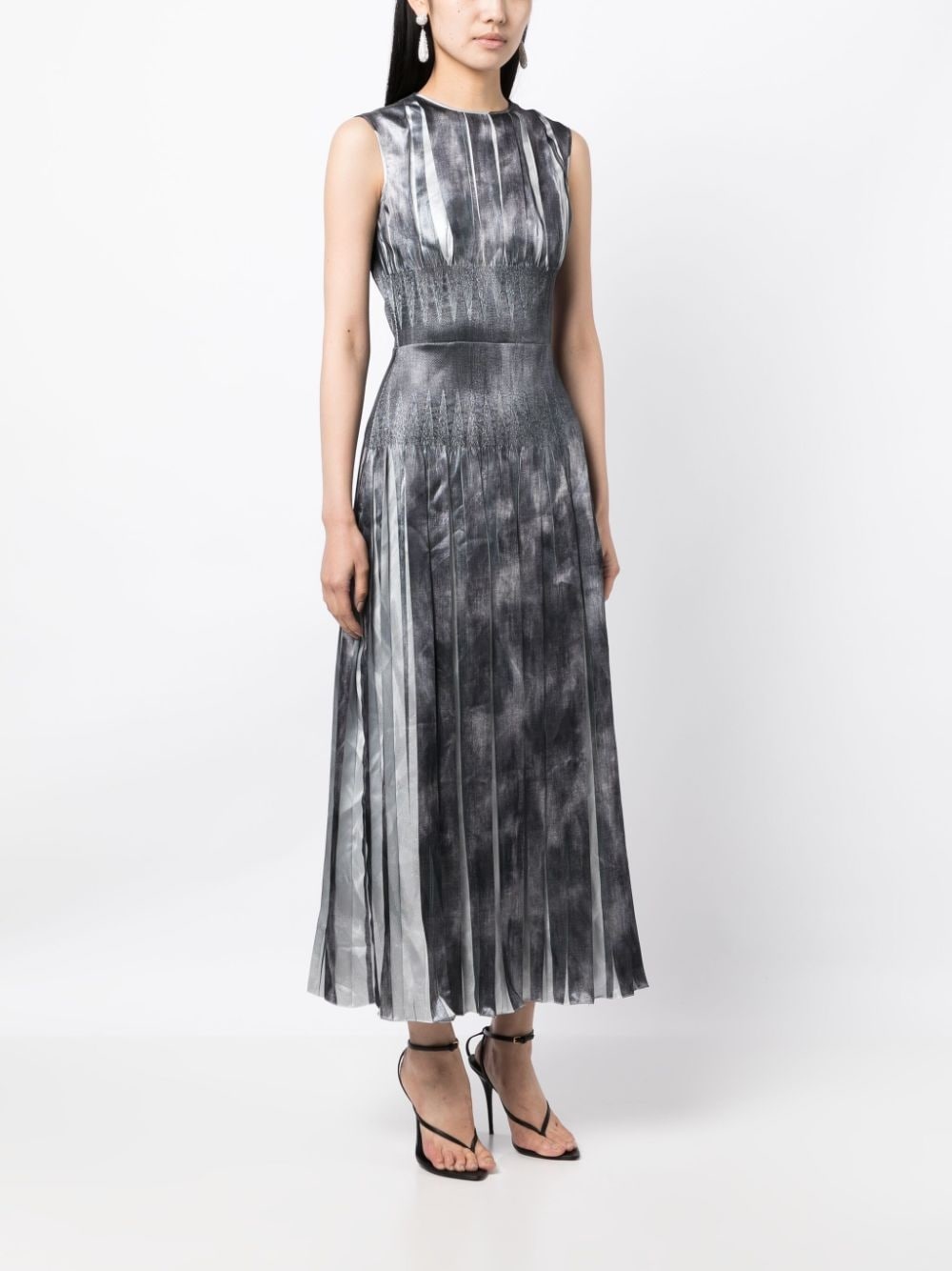 box-pleated sleeveless maxi dress - 3